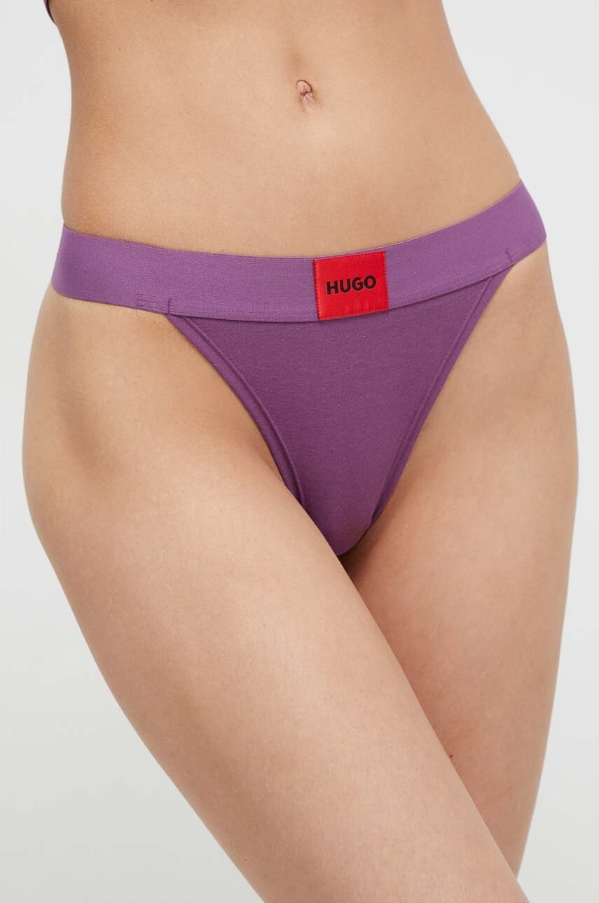 HUGO tanga culoarea violet 50503102