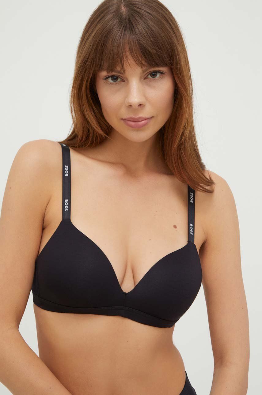 BOSS Sutien Culoarea Negru, Neted