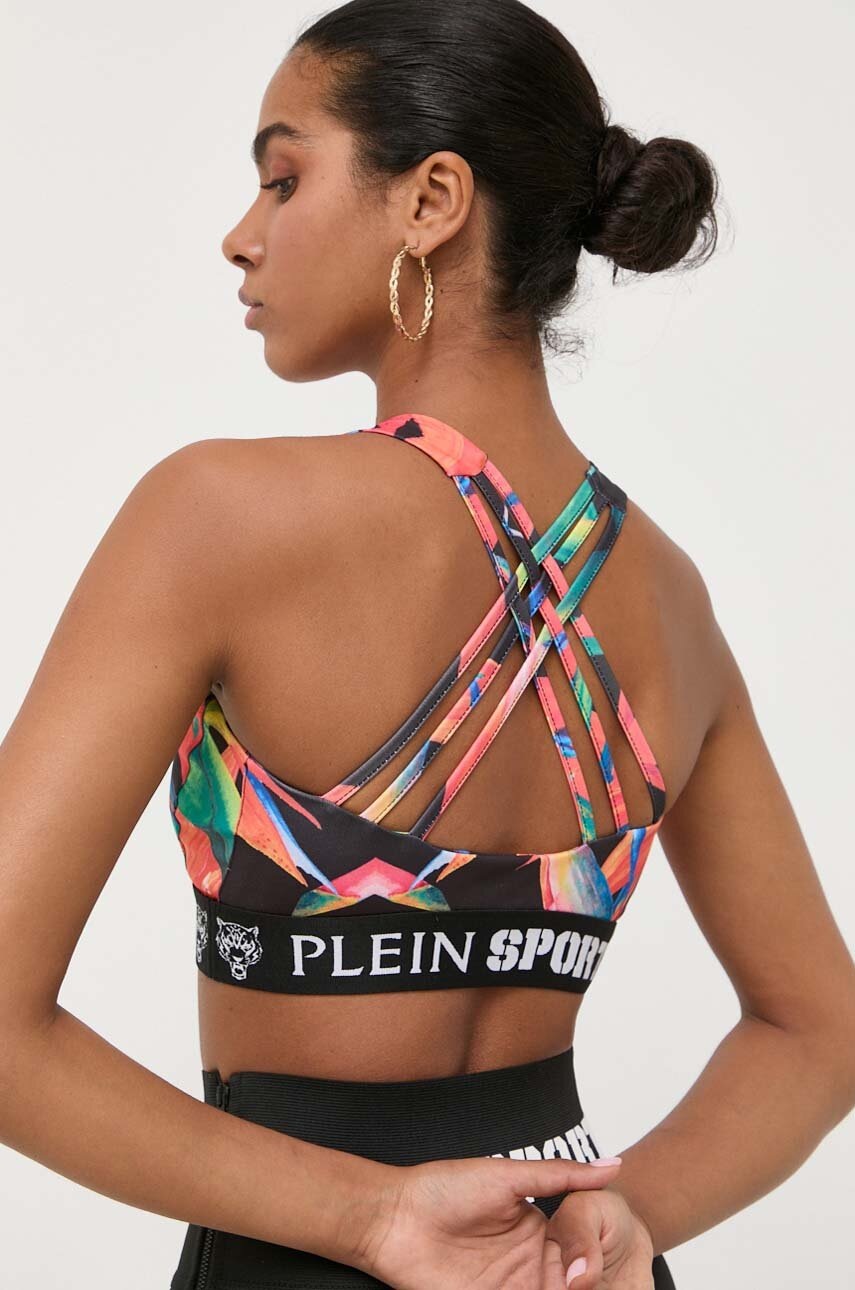 

Спортен сутиен PLEIN SPORT в черно с десен, Черен