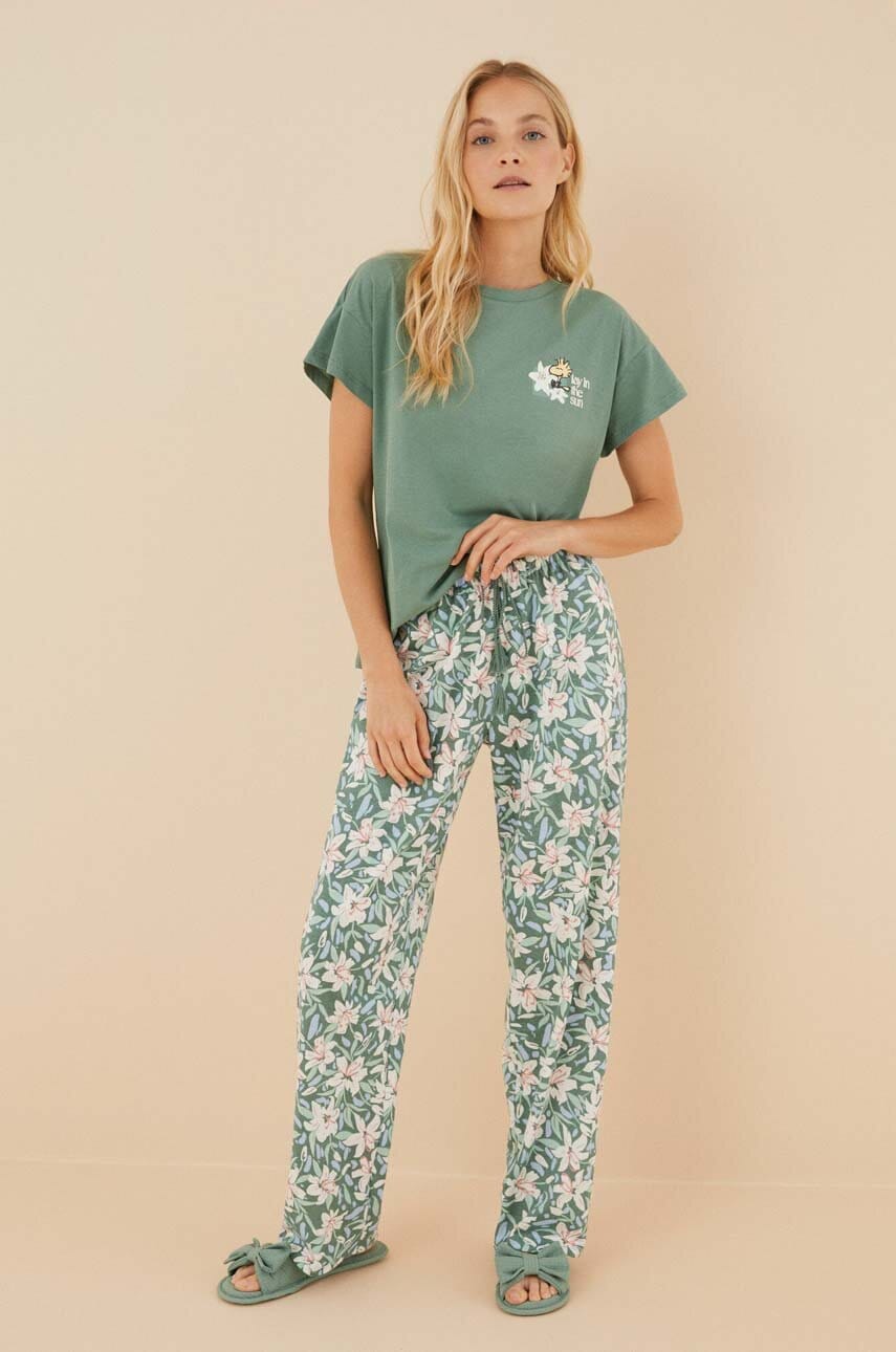 

Хлопковая пижама women'secret Snoopy цвет зелёный хлопковая 3136920