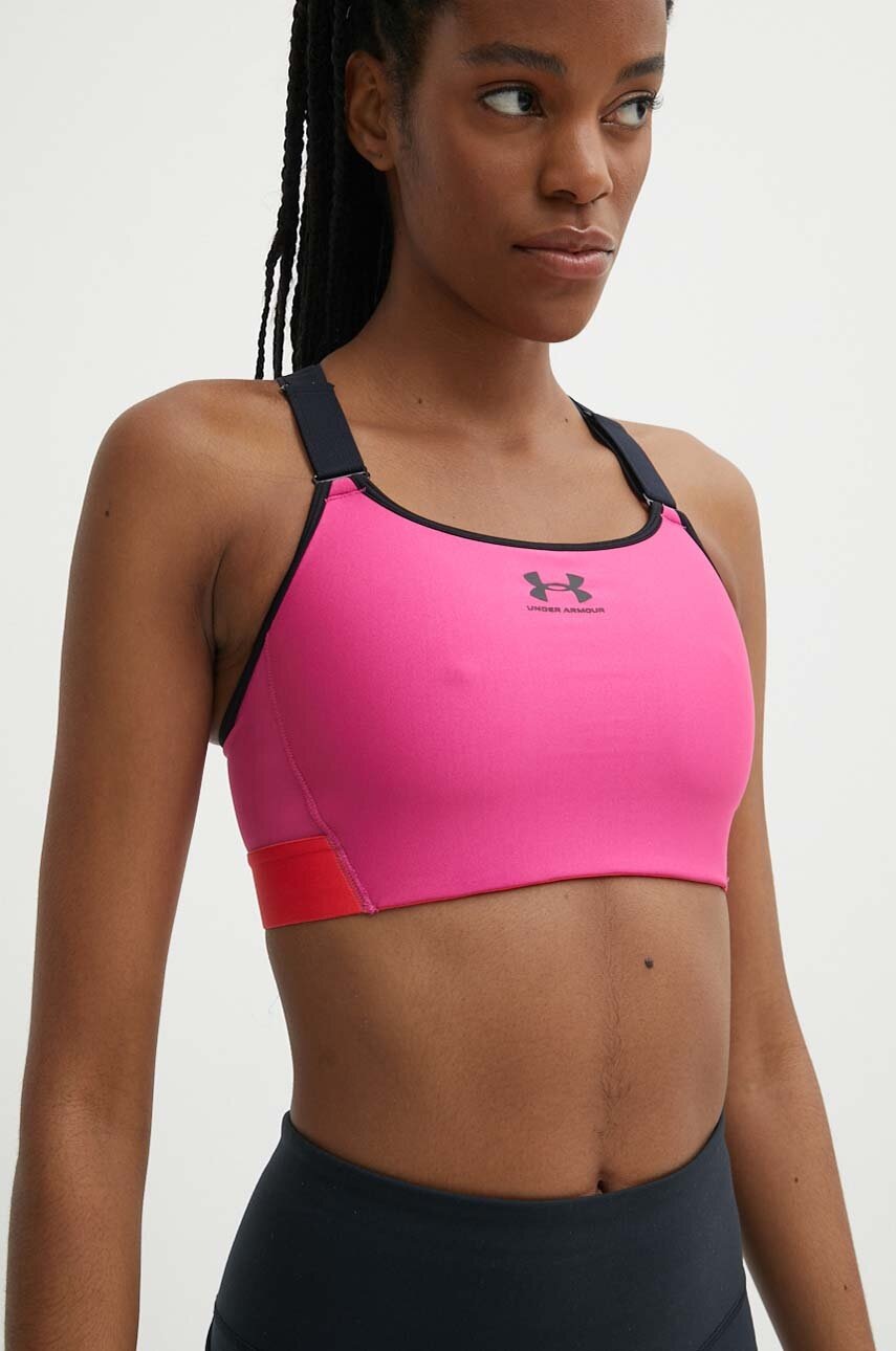 Under Armour sutien sport culoarea roz, neted