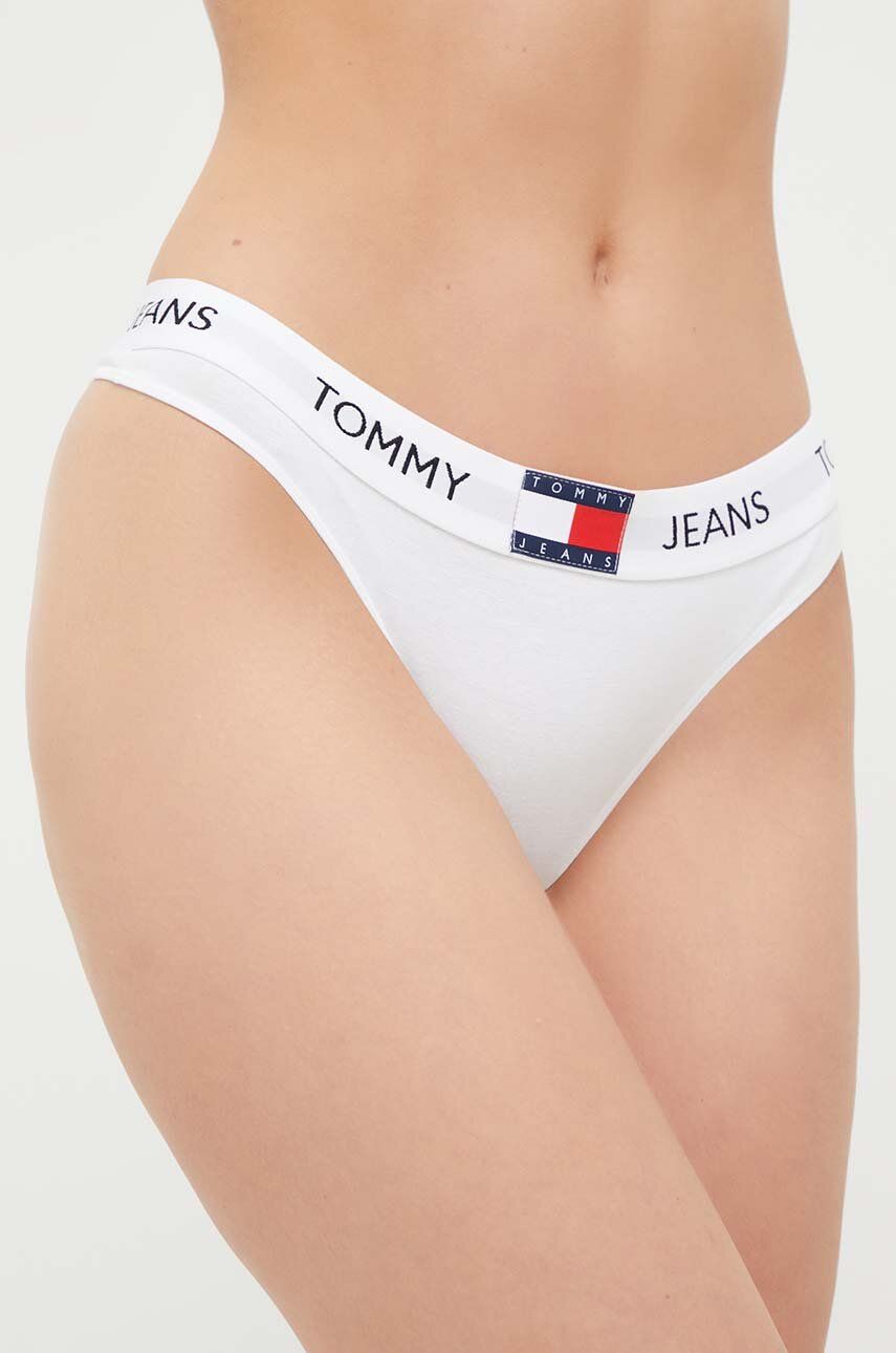 Tommy Jeans tanga culoarea alb
