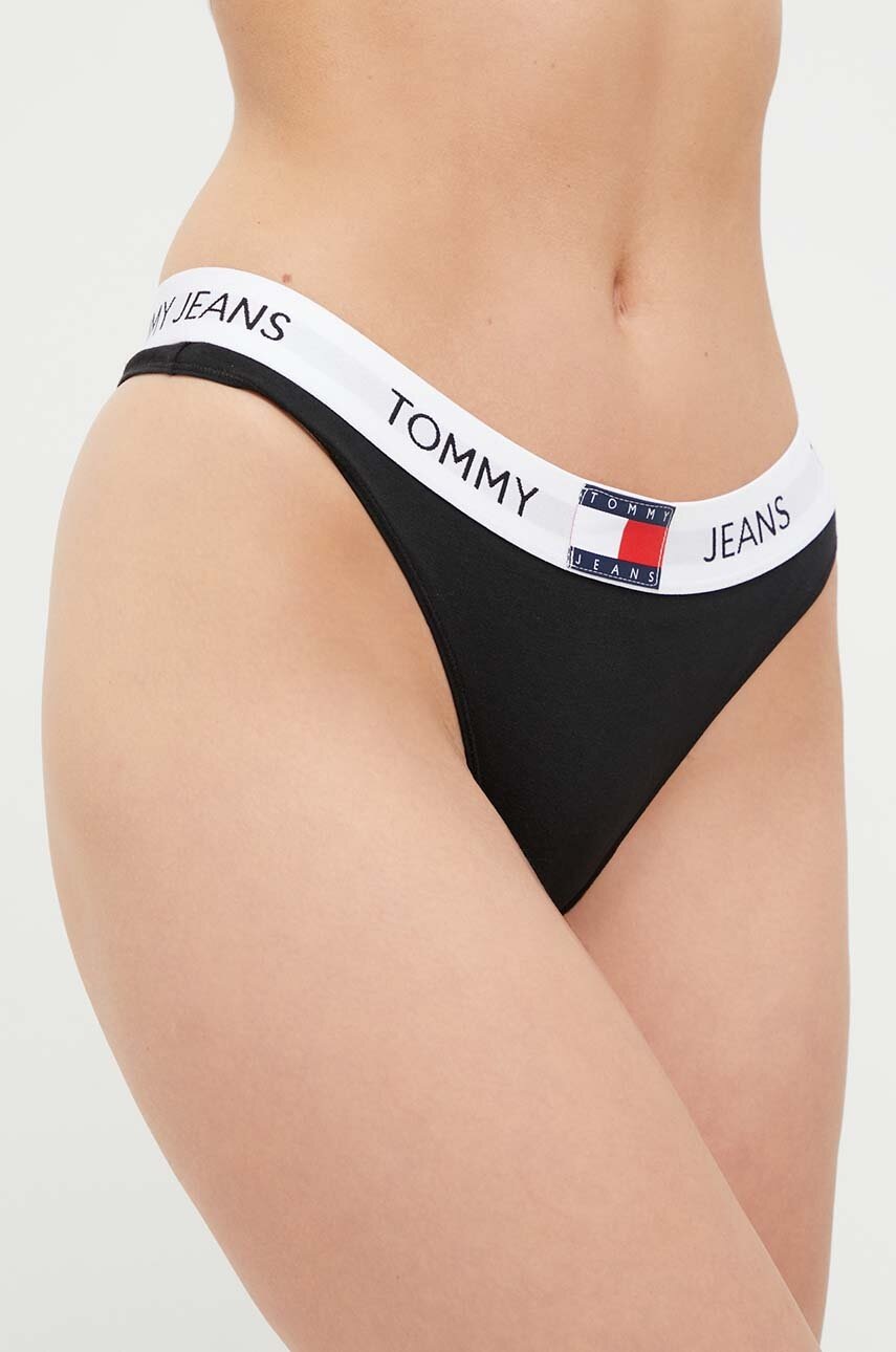 Tommy Jeans tanga culoarea negru