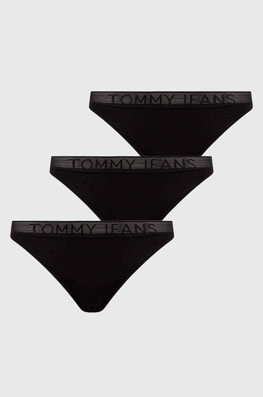 

Стринги Tommy Jeans 3-pack колір чорний