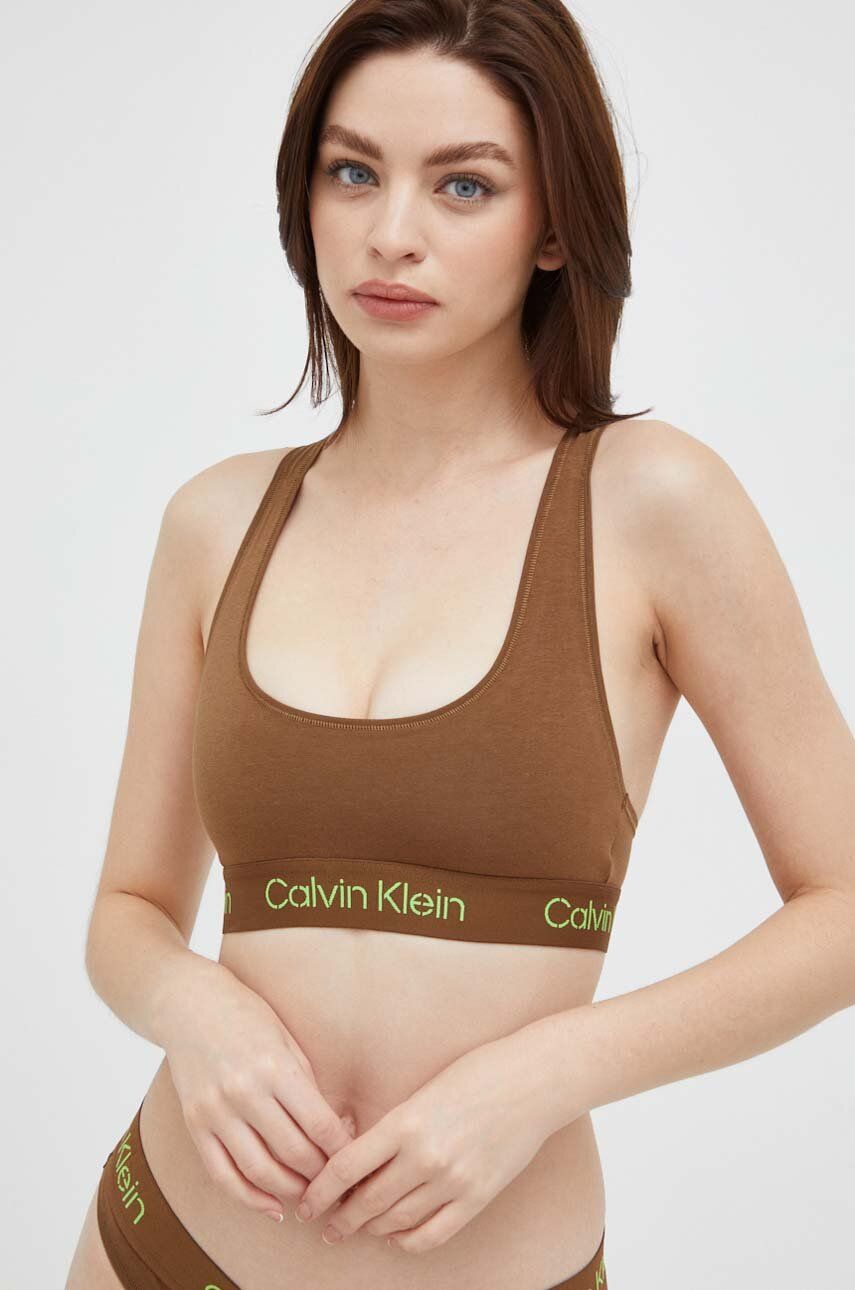 Levně Podprsenka Calvin Klein Underwear hnědá barva