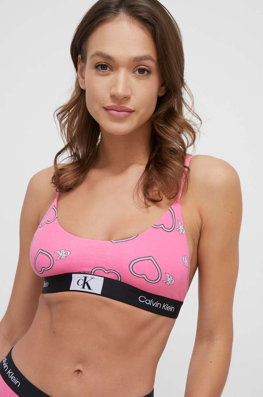 

Сутиен Calvin Klein Underwear в розово с десен, Розов