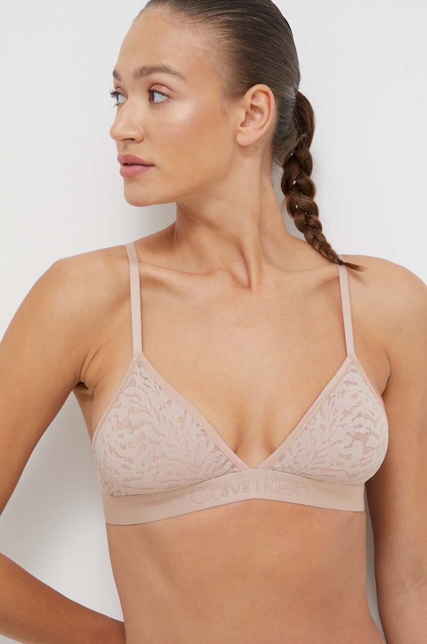 

Сутиен Calvin Klein Underwear в бежово с изчистен дизайн, Бежов