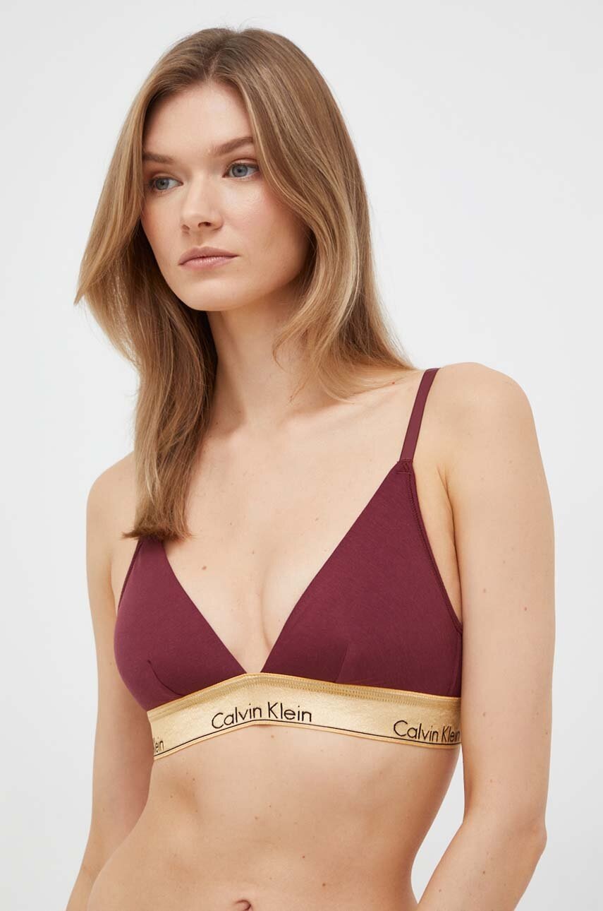 

Сутиен Calvin Klein Underwear в бордо с изчистен дизайн