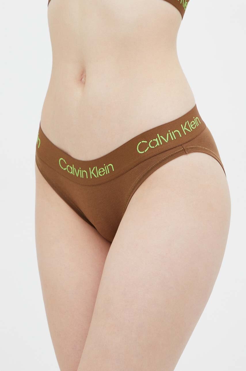 Kalhotky Calvin Klein Underwear hnědá barva - hnědá - 53 % Bavlna