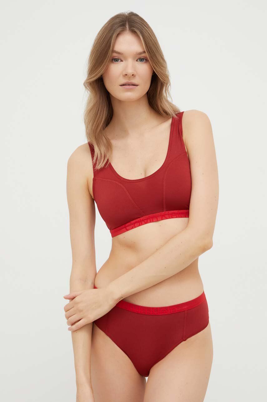 Set podprsenky a tanga Calvin Klein Underwear červená barva - červená - 59 % Polyamid