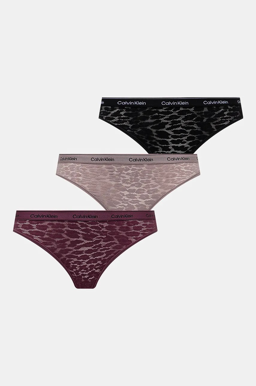 

Бикини Calvin Klein Underwear (3 чифта) в бордо 000QD5069E, Черен