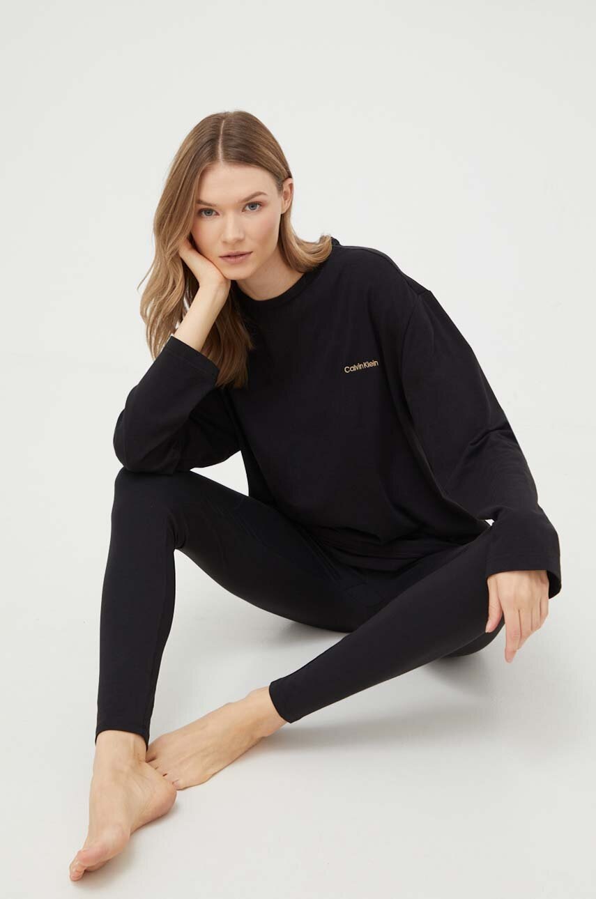 

Пижама Calvin Klein Underwear дамска в черно, Черен