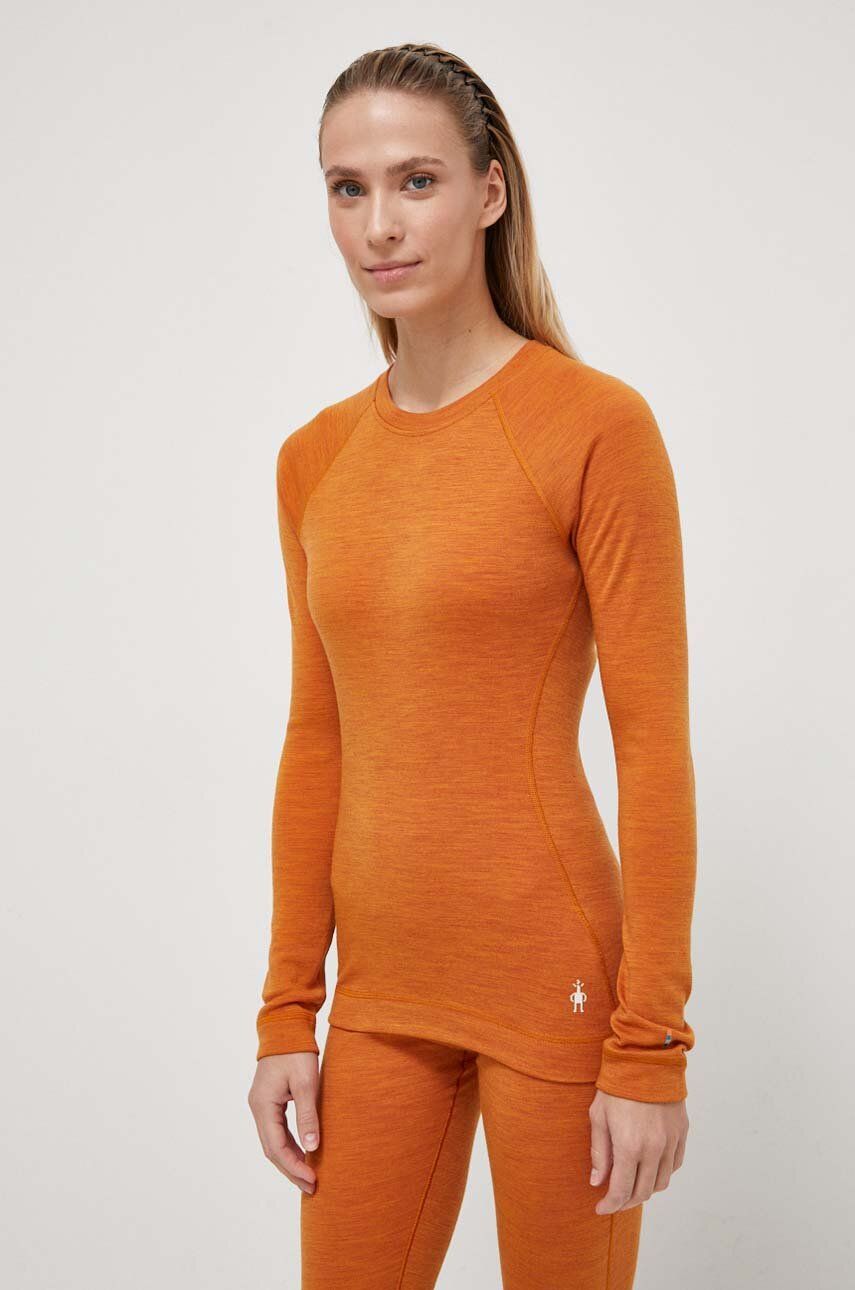 Funkční triko s dlouhým rukávem Smartwool Classic Thermal Merino oranžová barva - oranžová - 100 % M