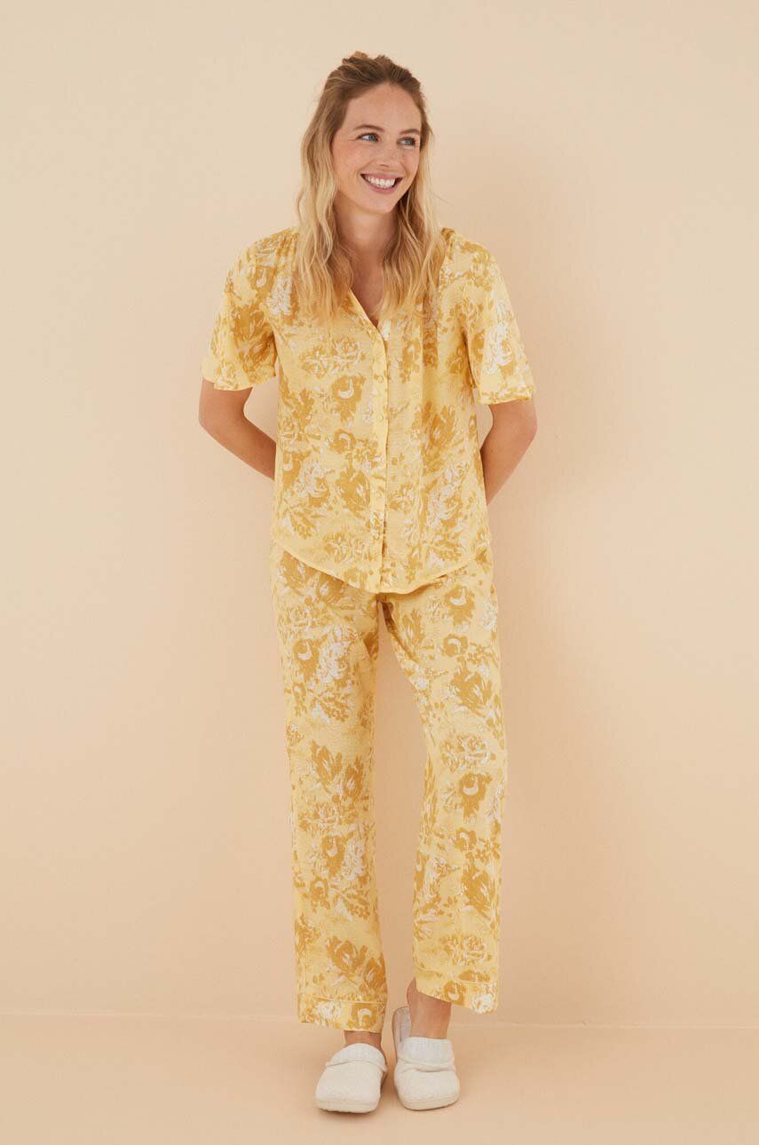 Women'secret Pijama New Season Trendy Frq Femei, Culoarea Galben, 3596039