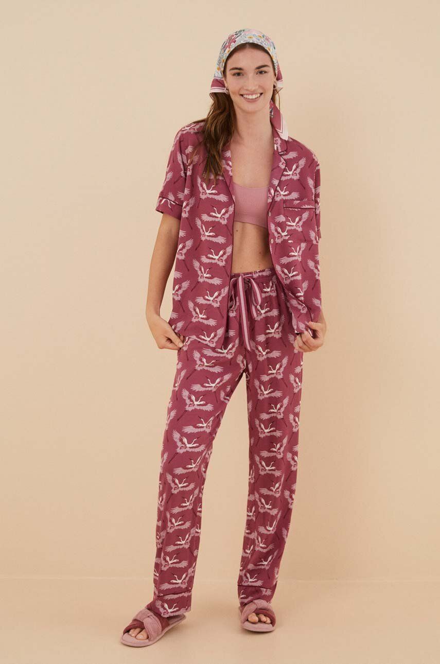 women\'secret pijama Mix & Match femei, culoarea roz, 4856136