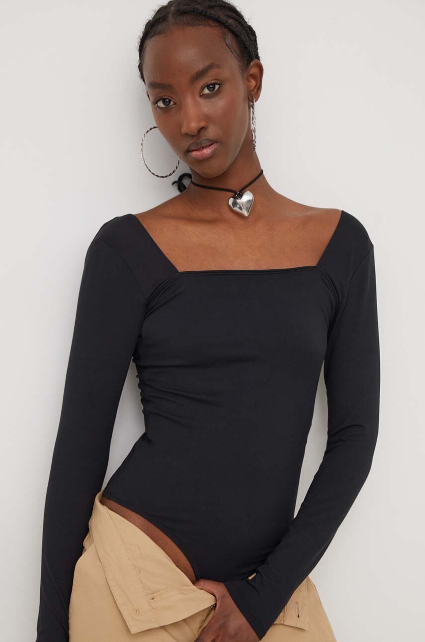 

Боди Hollister Co. дамско в черно, Черен