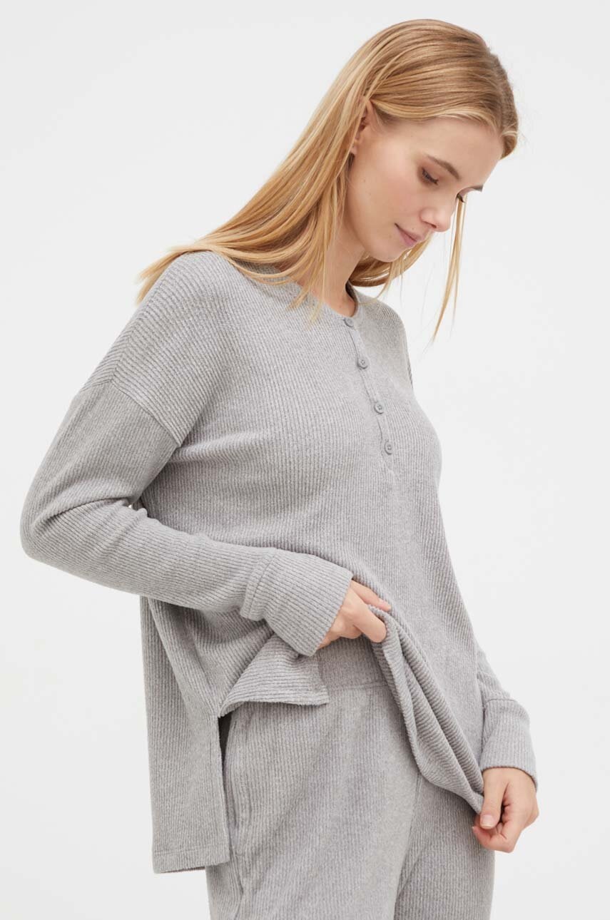 

Горнище на пижама с дълги ръкави Hollister Co. в сиво, Сив