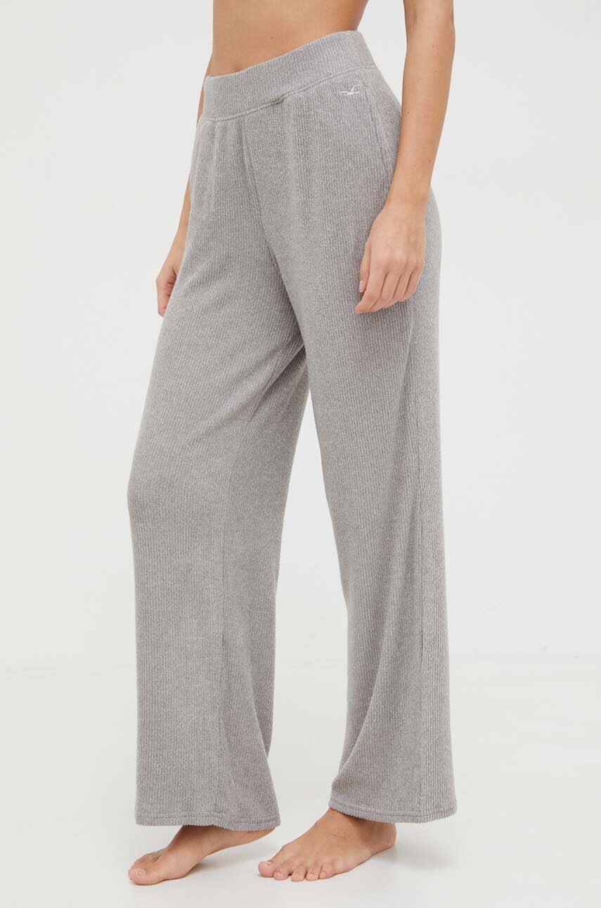 Hollister Co. pantaloni de pijama femei, culoarea gri