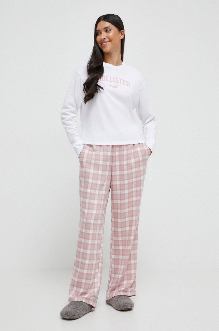 Pyžamo Hollister Co. dámska, ružová farba