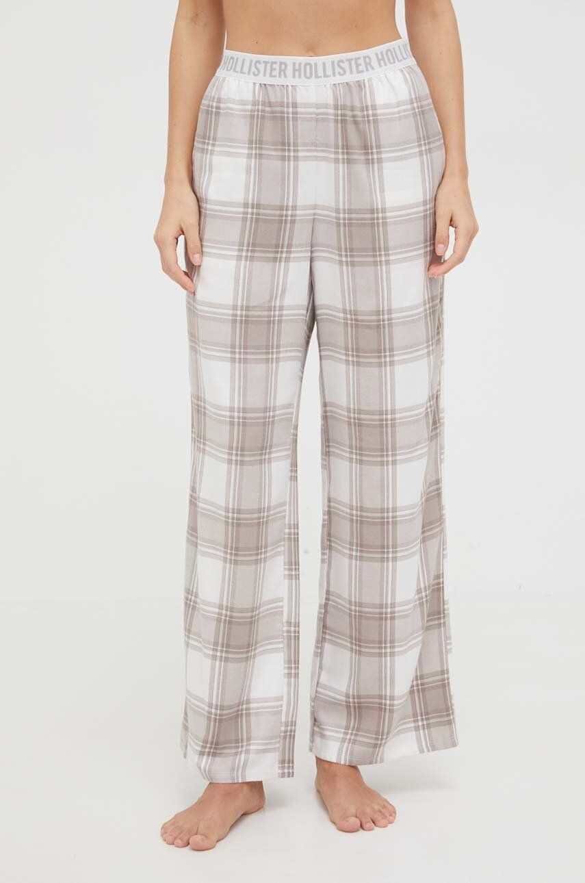 Hollister Co. pantaloni de pijama femei, culoarea gri