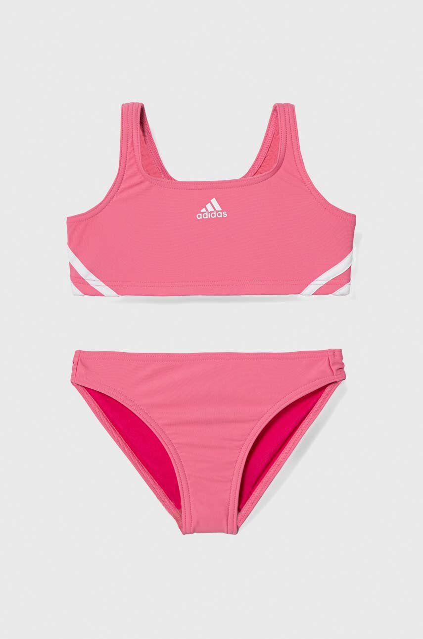 Dvoudílné dětské plavky adidas Performance růžová barva - růžová -  Hlavní materiál: 78 % Polya