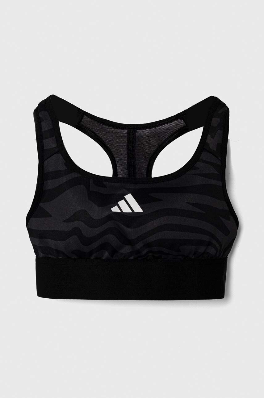 Dětská sportovní podprsenka adidas černá barva