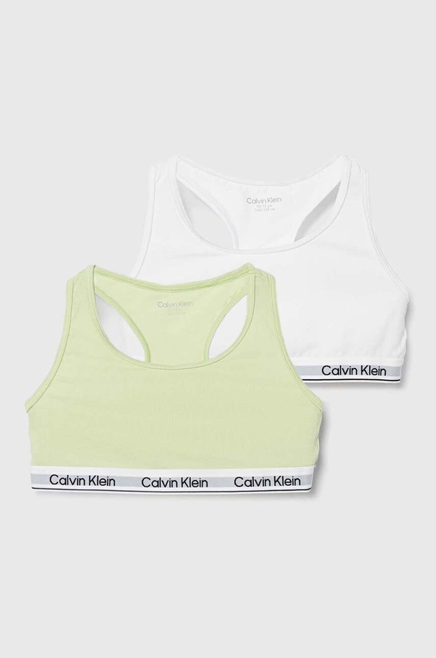 Dětská sportovní podprsenka Calvin Klein Underwear 2-pack zelená barva - zelená - Hlavní materiál: 9