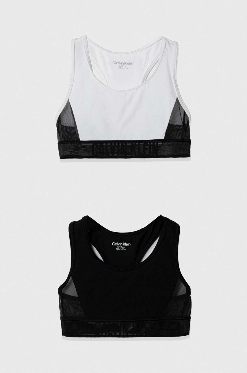Dětská sportovní podprsenka Calvin Klein Underwear 2-pack černá barva - černá - Materiál č. 1: 95 % 