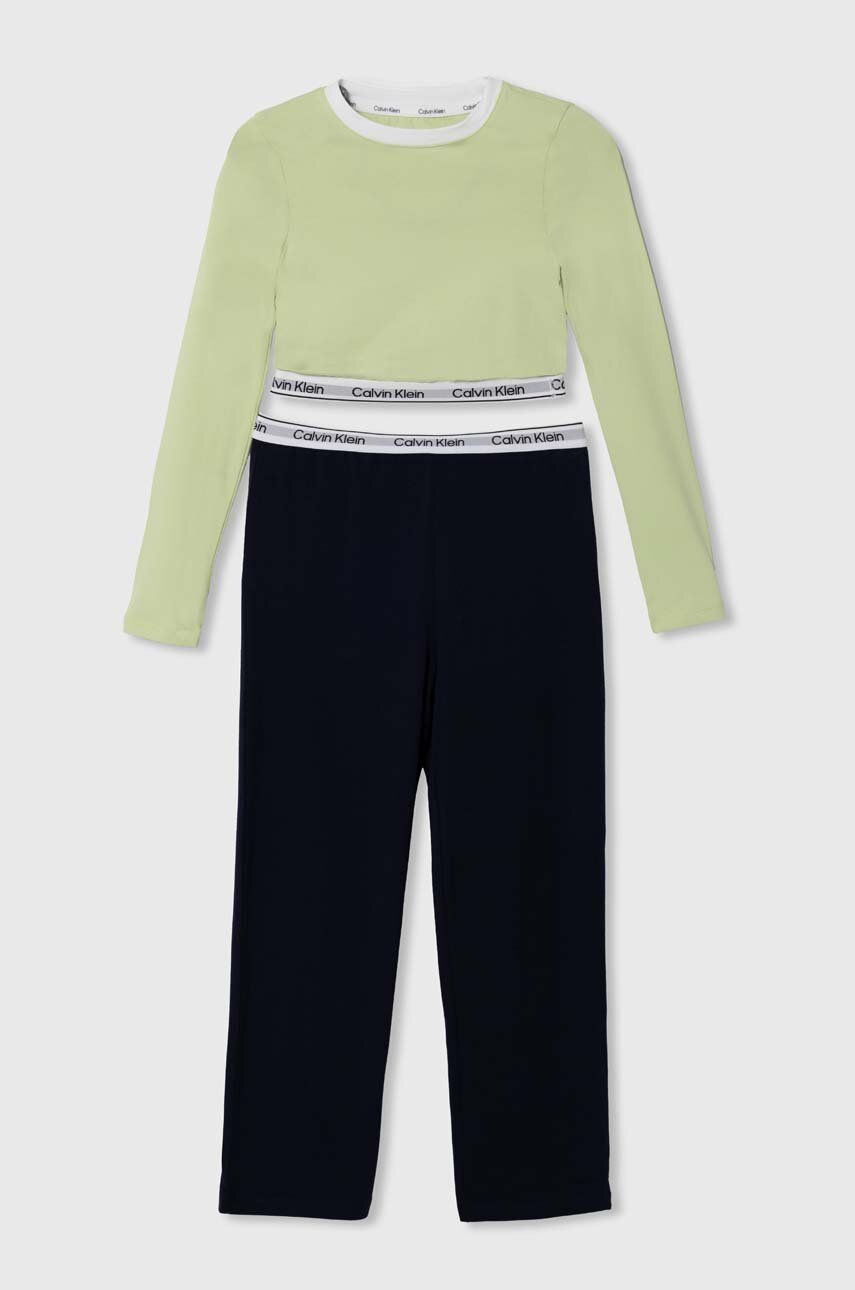 Dětské pyžamo Calvin Klein Underwear zelená barva