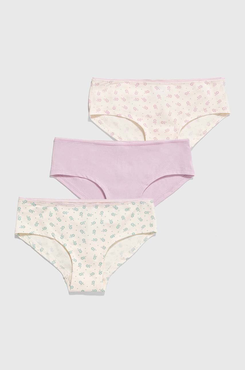 United Colors of Benetton chiloti copii 3-pack culoarea violet