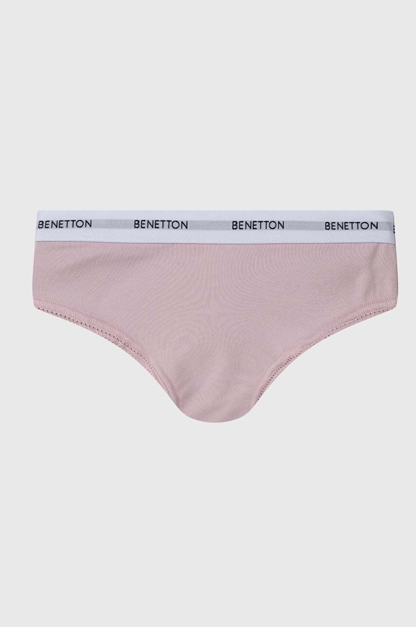 Dětské kalhotky United Colors of Benetton růžová barva - růžová - 95 % Bavlna