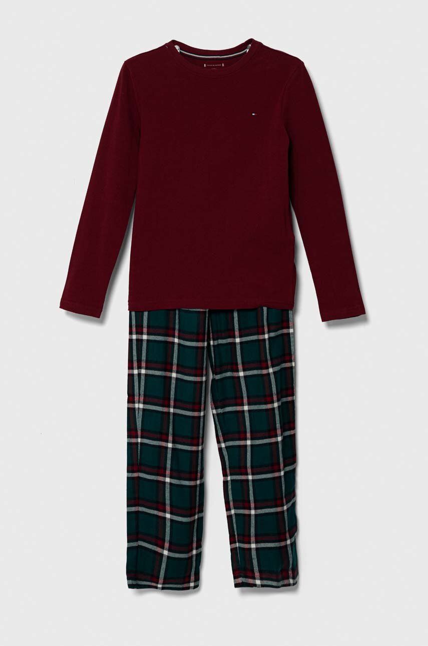 Levně Dětské pyžamo Tommy Hilfiger červená barva