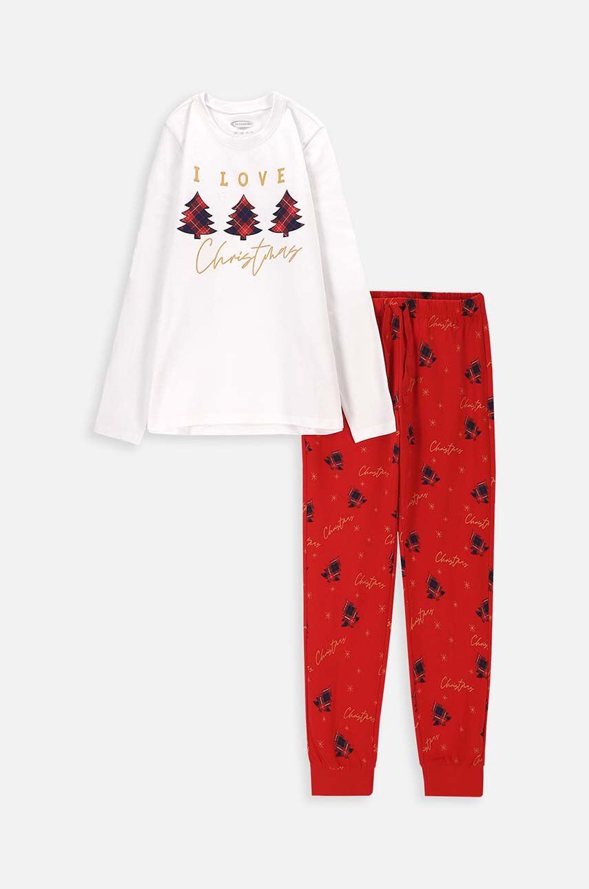 Coccodrillo pijamale de bumbac pentru copii culoarea rosu, modelator