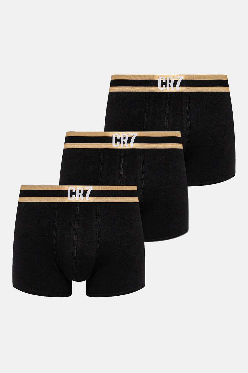 Levně Bavlněné boxerky CR7 Cristiano Ronaldo 3-pack černá barva