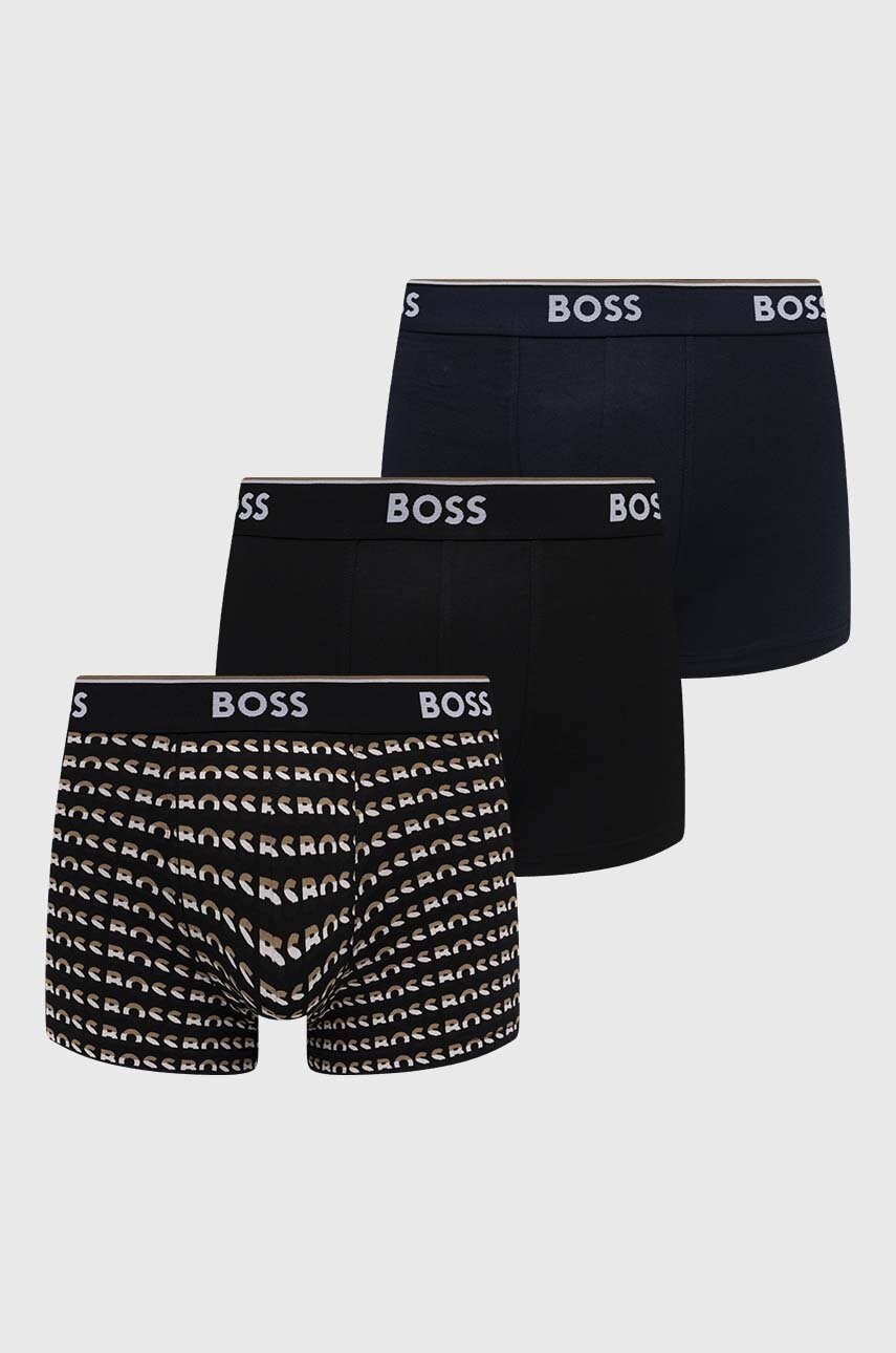 Boss Boxeri 3-pack Barbati, Culoarea Negru