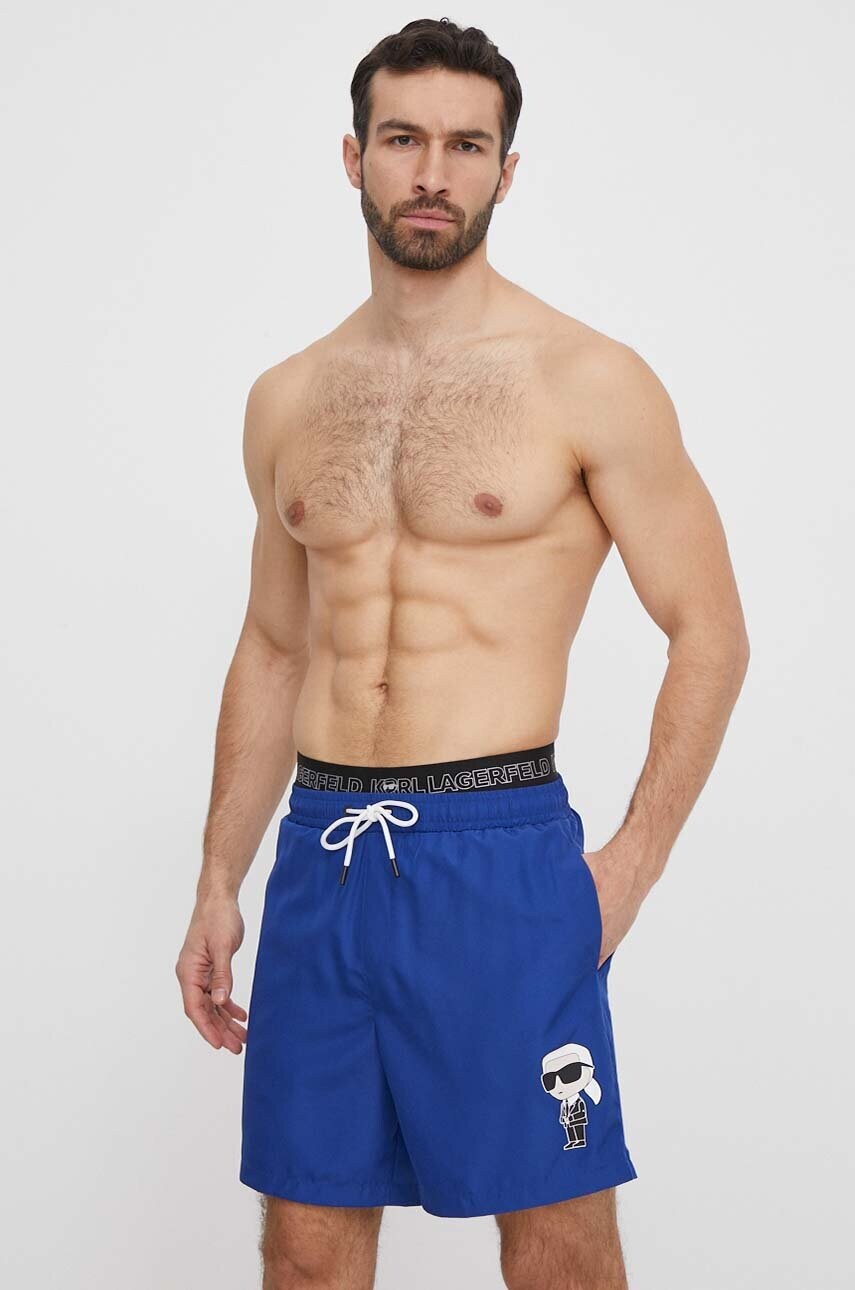 Karl Lagerfeld pantaloni scurti de baie culoarea albastru marin Karl Lagerfeld pantaloni scurti de baie culoarea albastru marin