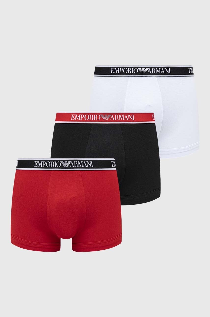 Levně Boxerky Emporio Armani Underwear 3-pack pánské, tmavomodrá barva