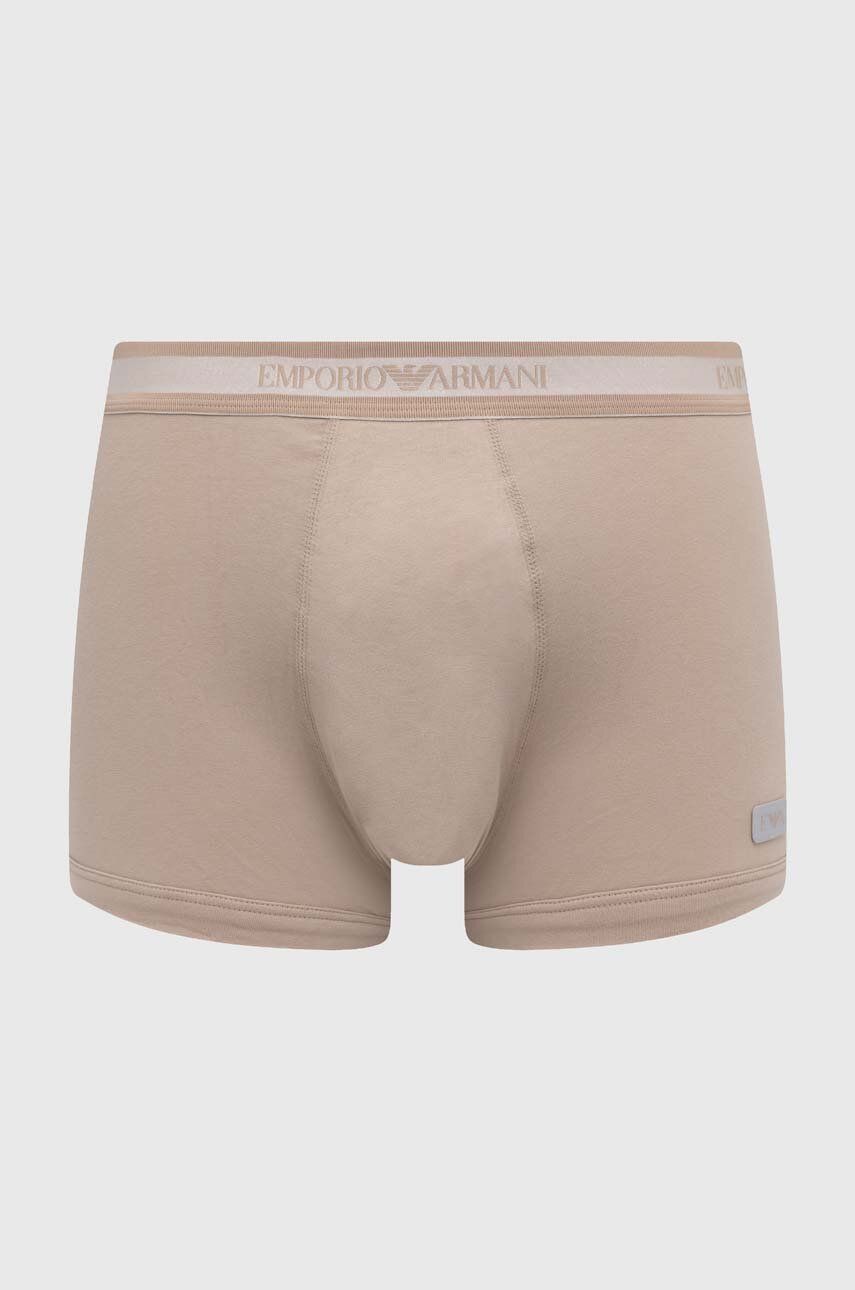 Levně Boxerky Emporio Armani Underwear pánské, béžová barva