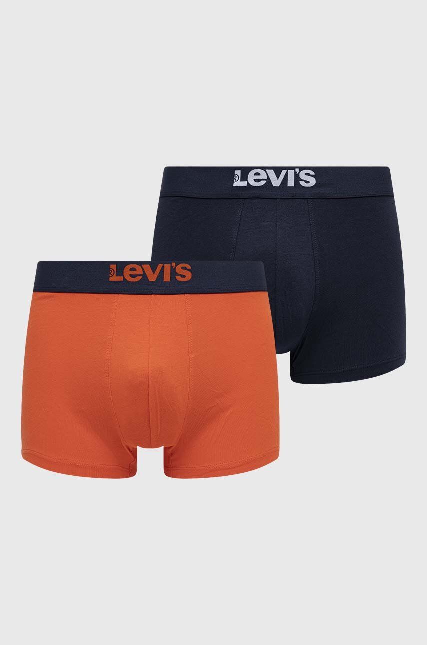 Boxerky Levi′s 2-pack pánské, oranžová barva - oranžová - 95 % Bavlna
