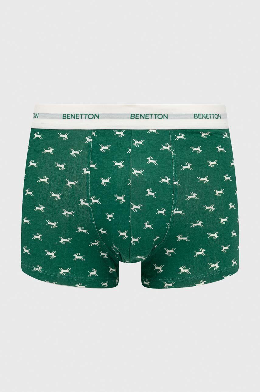 Levně Boxerky United Colors of Benetton pánské, zelená barva