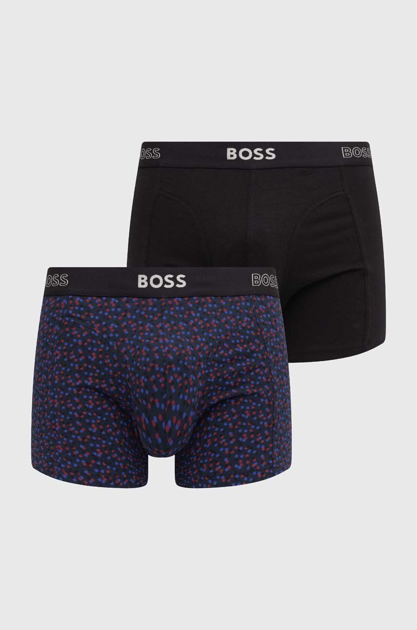 E-shop Boxerky BOSS 2-pack pánské, tmavomodrá barva