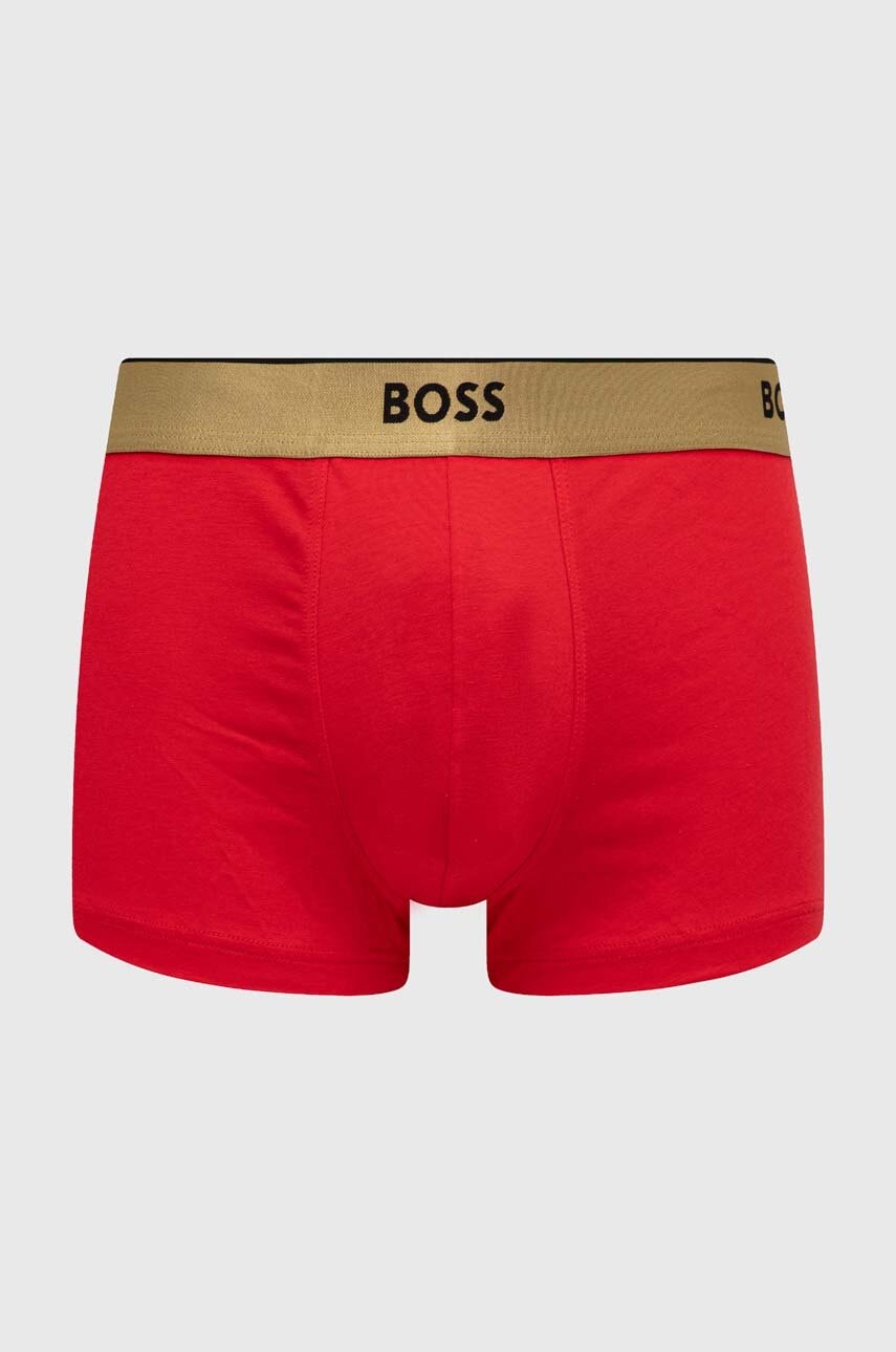 Levně Boxerky BOSS pánské, červená barva