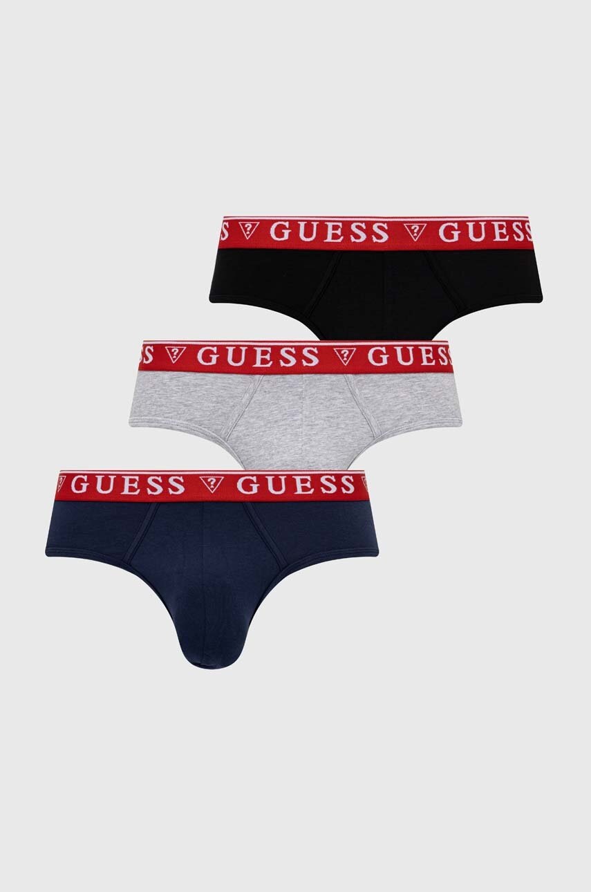 Levně Spodní prádlo Guess 3-pack pánské, šedá barva