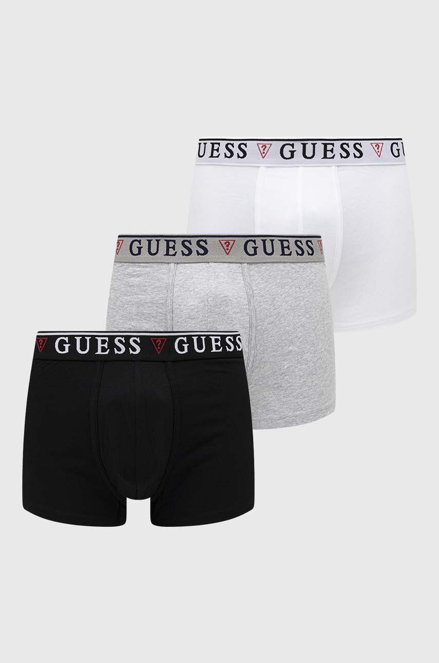 Levně Boxerky Guess BRIAN 3-pack pánské, černá barva, U97G01 KCD31