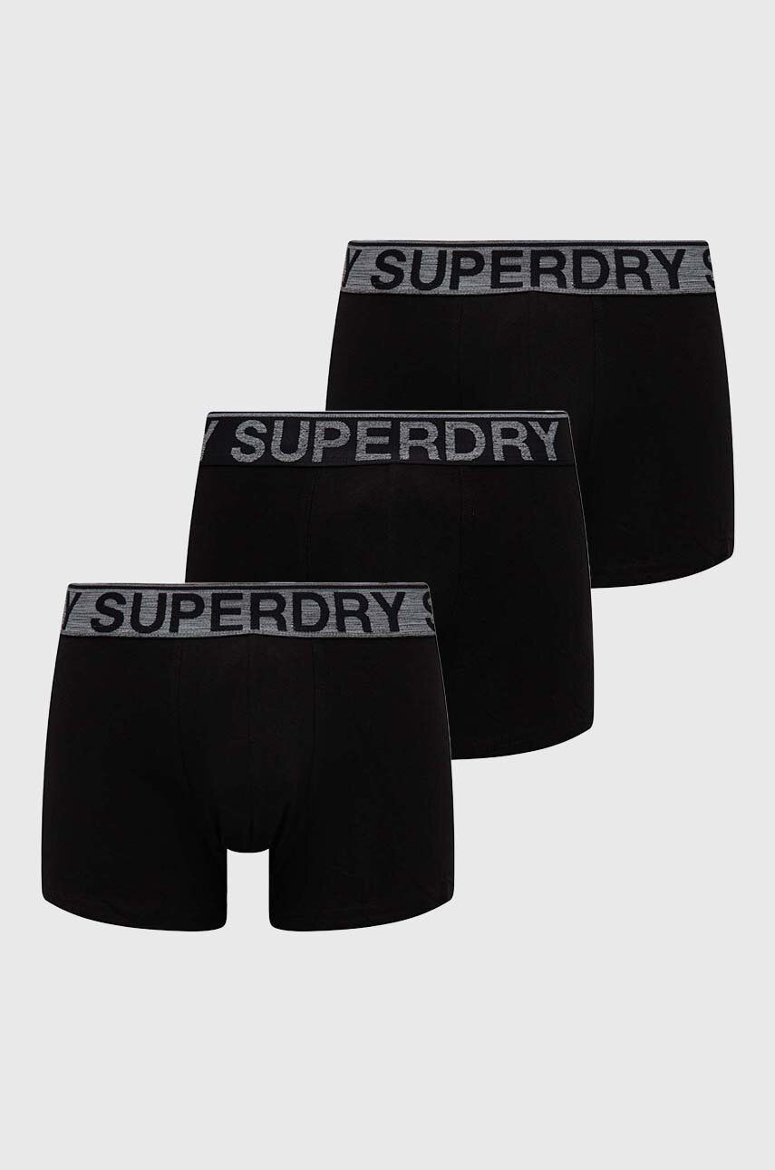 Superdry Boxeri 3-pack Barbati, Culoarea Negru