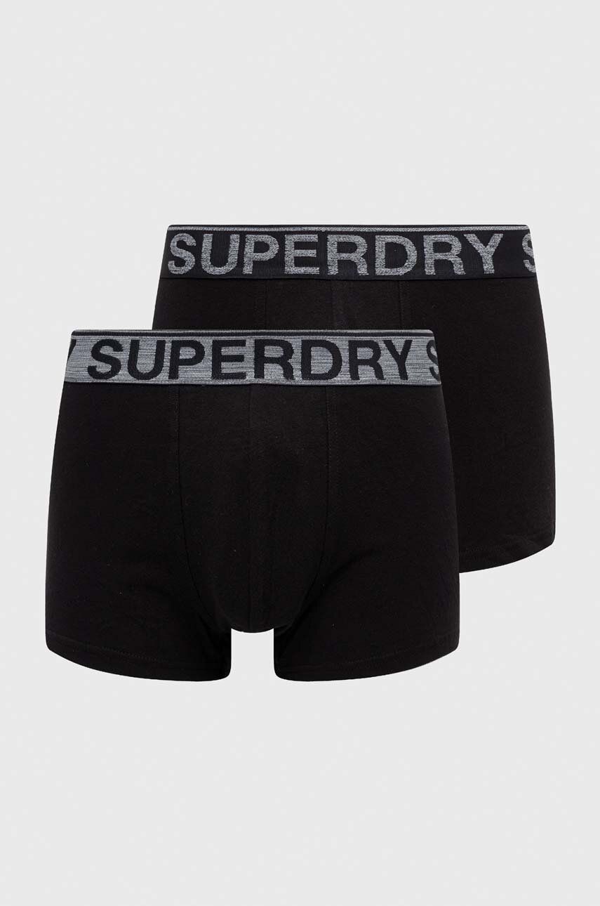 Superdry boxeri 2-pack barbati, culoarea negru