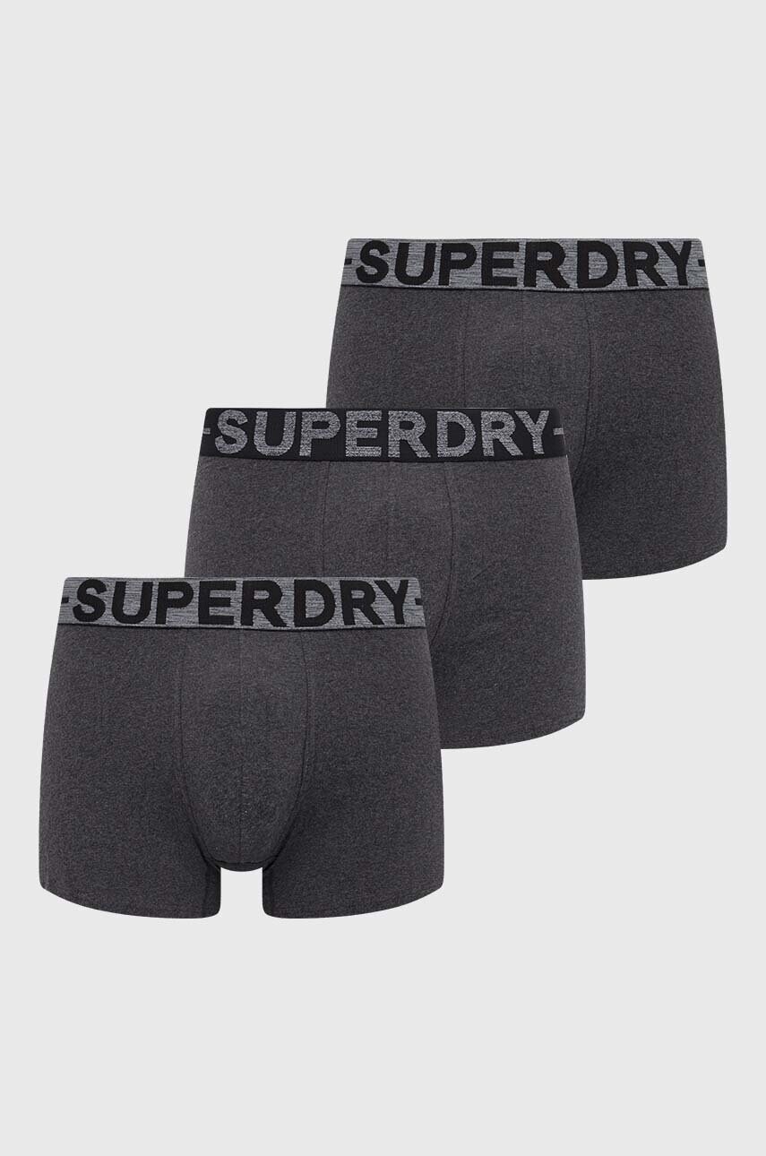

Боксери Superdry 3-pack чоловічі колір сірий