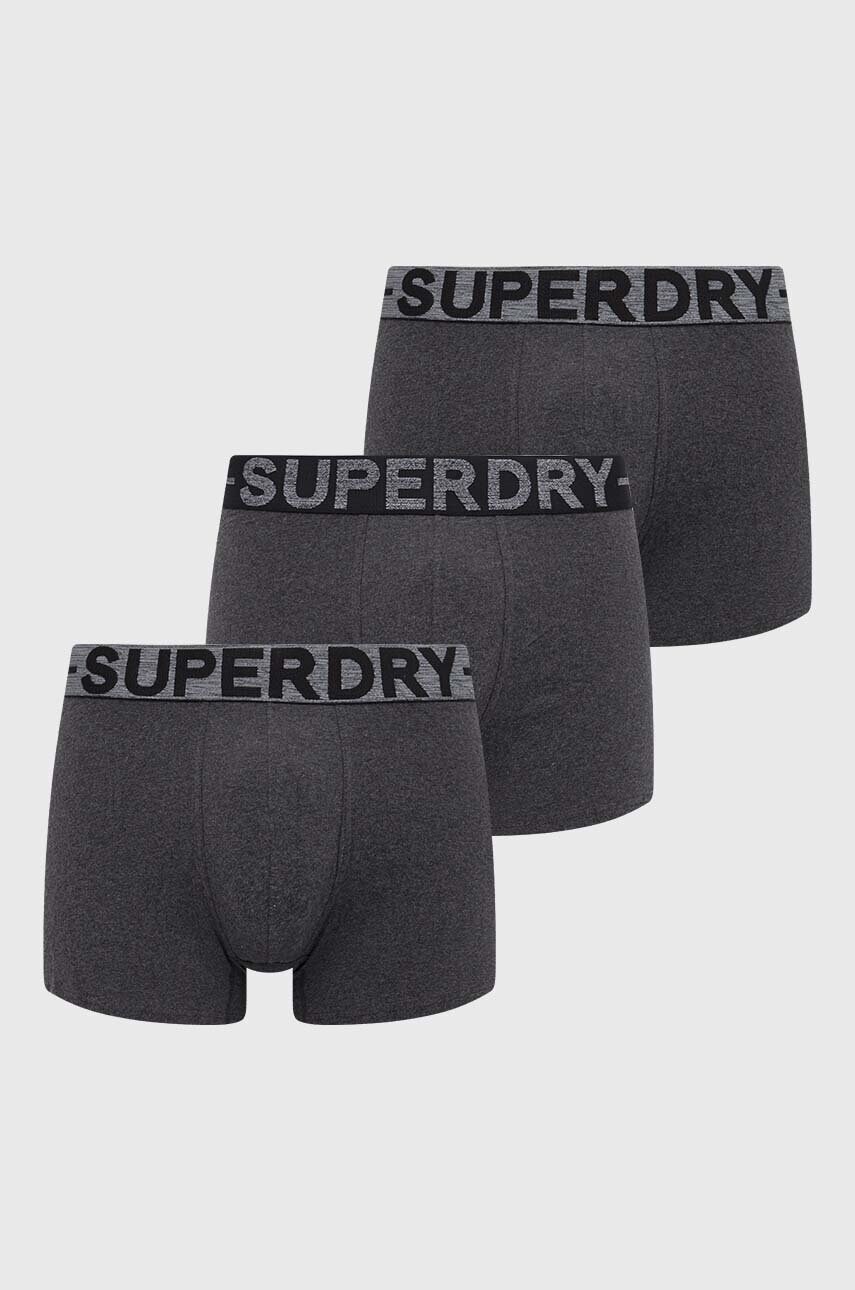 Superdry Boxeri 3-pack Barbati, Culoarea Gri