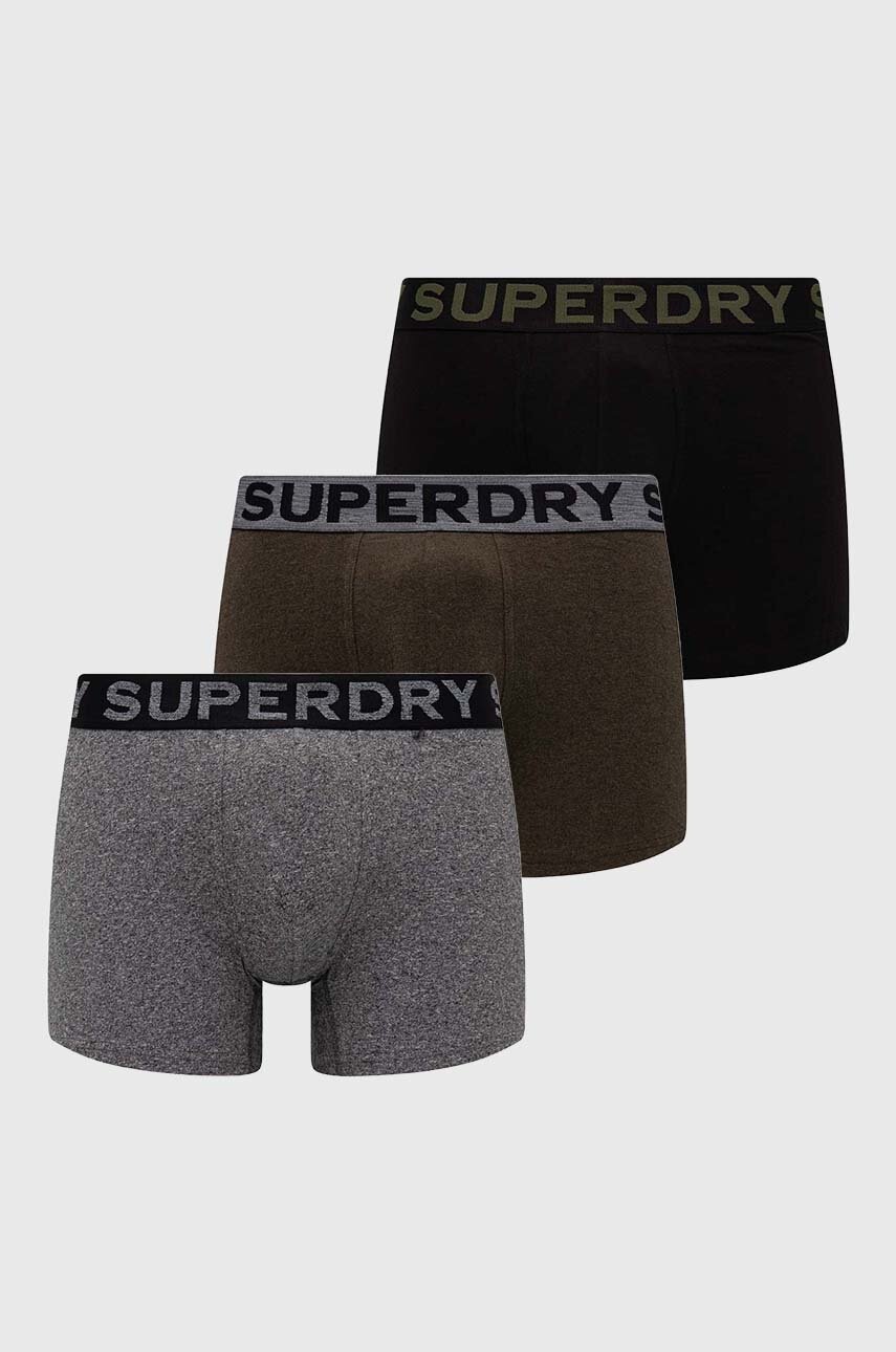 

Боксерки Superdry (3 броя) в черно, Черен