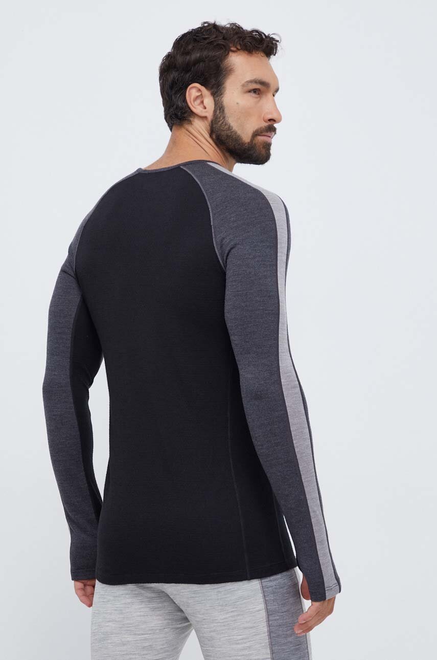 Ισοθερμικό μακρυμάνικο Icebreaker ZoneKnit 260 χρώμα: μαύρο φωτογραφία